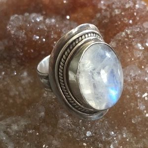 Rainbow Moonstone Ring